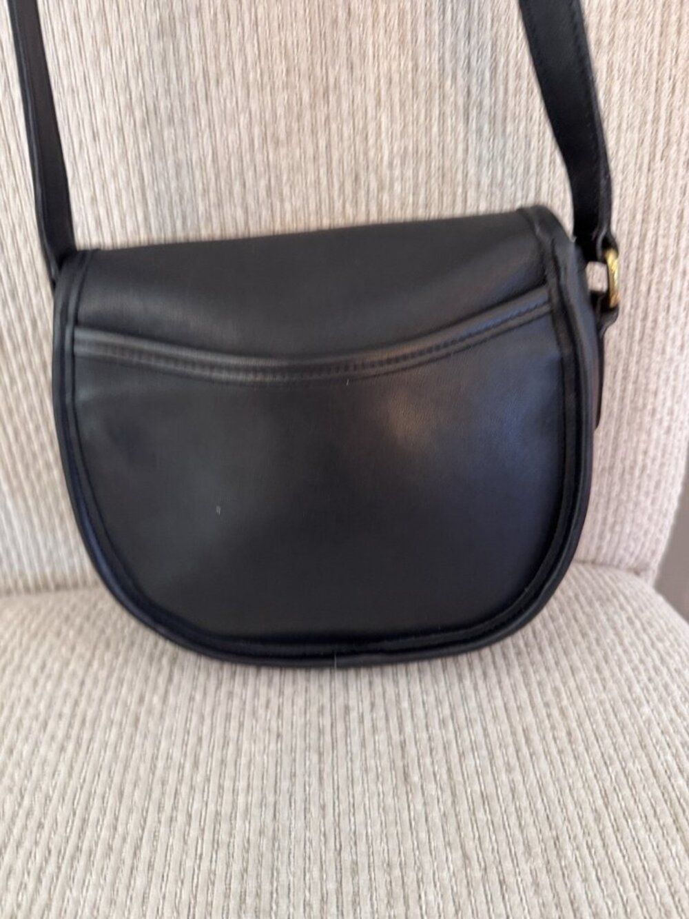Vintage Coach Watson Black Leather Crossbody Bag Turnlock 9981 MINT - Picture 6 of 16
